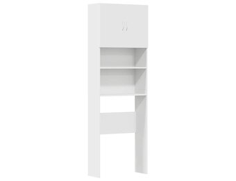 Bespaar 34% op Wasmachinekast 64x24x190cm Bewerkt Hout Wit