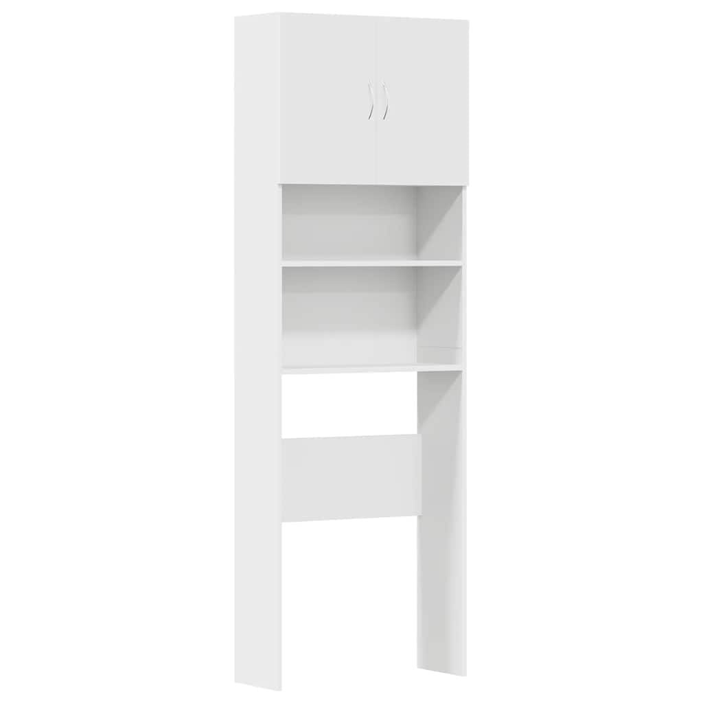 Bespaar 34% op Wasmachinekast 64x24x190cm Bewerkt Hout Wit