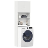 Bespaar 34% op Wasmachinekast 64x24x190cm Bewerkt Hout Wit