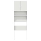Bespaar 34% op Wasmachinekast 64x24x190cm Bewerkt Hout Wit