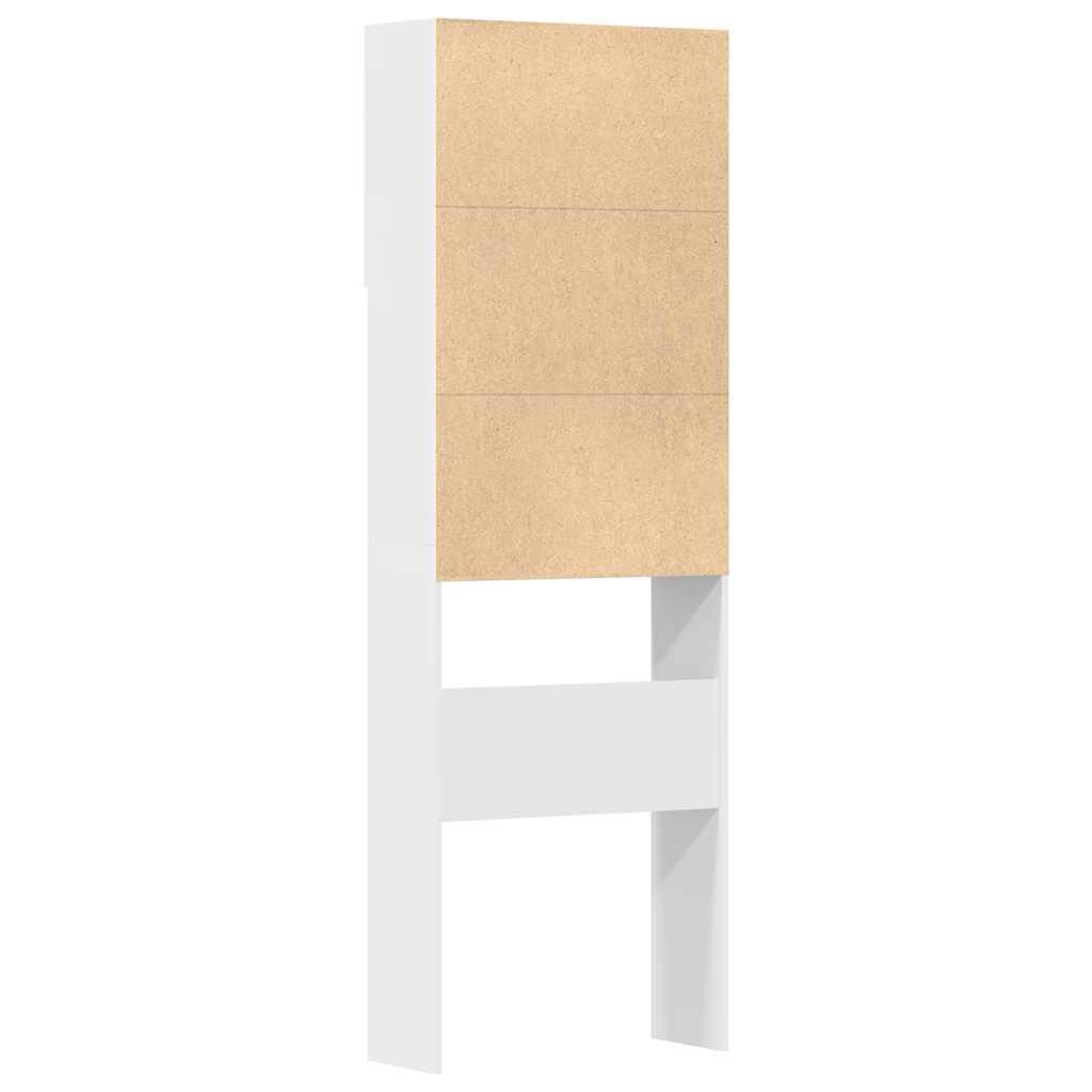 Bespaar 34% op Wasmachinekast 64x24x190cm Bewerkt Hout Wit