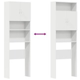 Bespaar 34% op Wasmachinekast 64x24x190cm Bewerkt Hout Wit