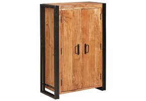Industrieel Highboard Bruin Massief Acaciahout & Metaal - 63% Korting