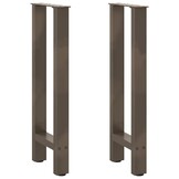 vidaXL Salontafelpoten Staal Naturel - 2 Stuks - 34% Korting