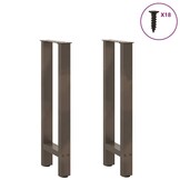 vidaXL Salontafelpoten Staal Naturel - 2 Stuks - 34% Korting