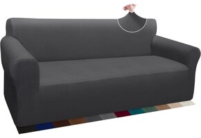 Bankhoes 3-Zits Grijs - Elastisch Jacquard | 33% Korting