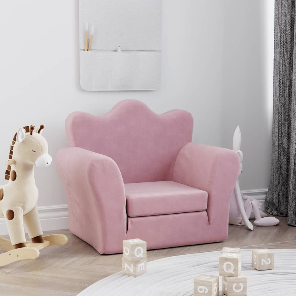 vidaXL Kinderslaapbank Pluche Roze - 33% Korting