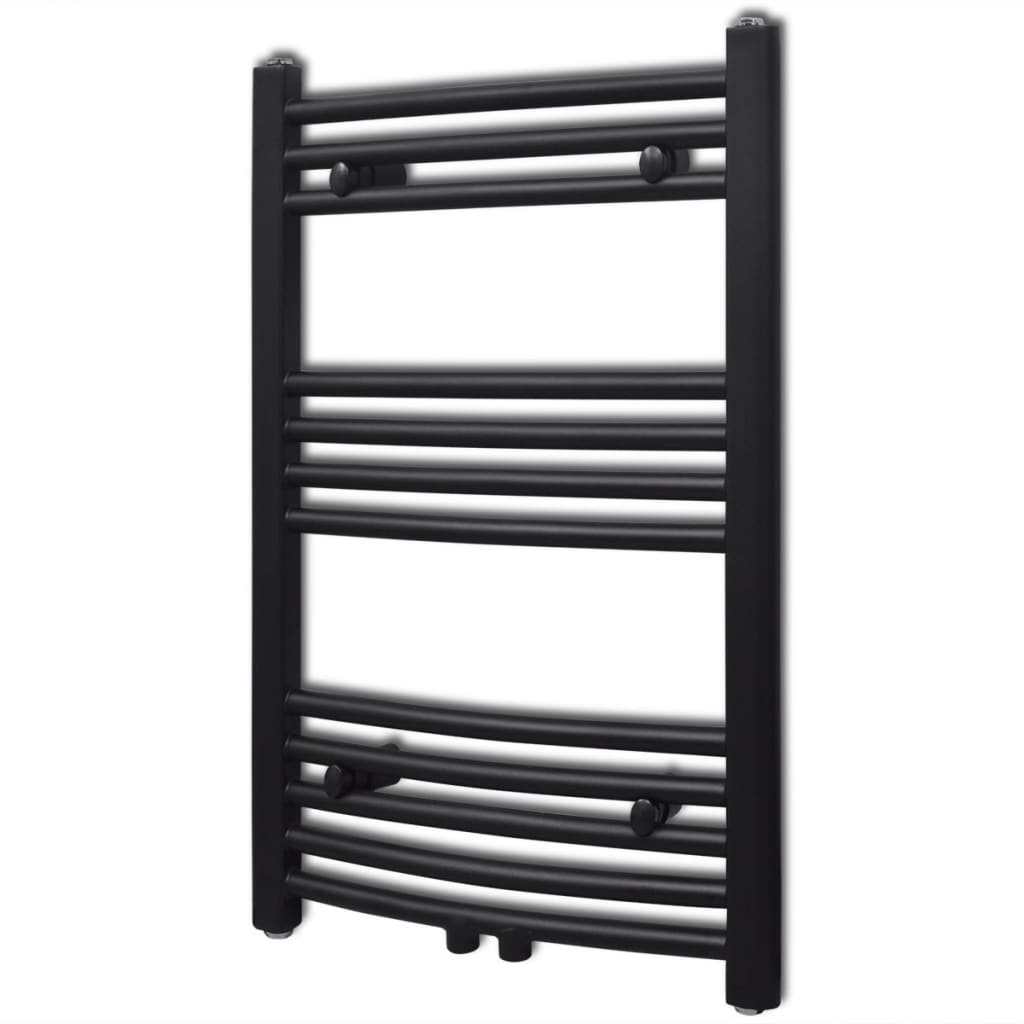 Gebogen Handdoekradiator Zwart 500x764 mm - 34% Korting