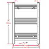 Gebogen Handdoekradiator Zwart 500x764 mm - 34% Korting
