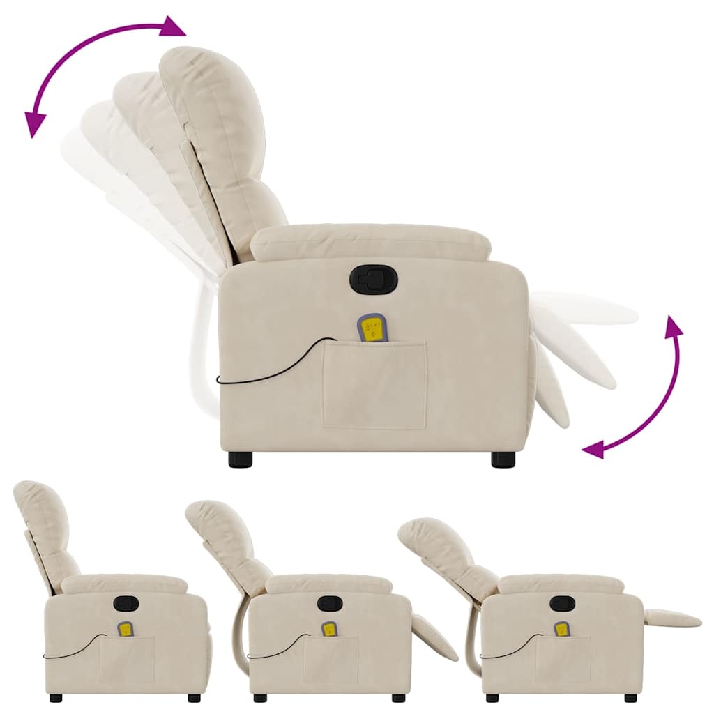 Verstelbare Massagestoel Microvezel Beige - 55% Korting!