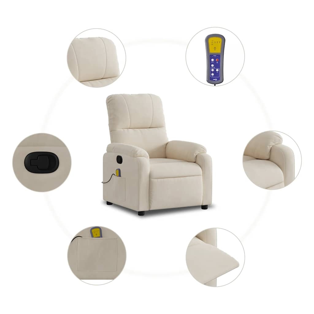 Verstelbare Massagestoel Microvezel Beige - 55% Korting!
