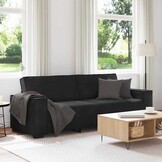 VidaXL Driezitsbank Fluweel Zwart 180 cm - 57% Korting!