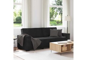 Zwarte Fluwelen Driezitsbank 180 cm - 35% Korting