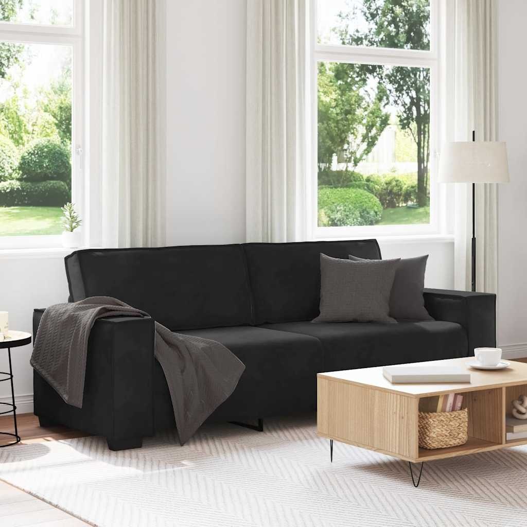 VidaXL Driezitsbank Fluweel Zwart 180 cm - 57% Korting!