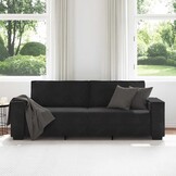 VidaXL Driezitsbank Fluweel Zwart 180 cm - 57% Korting!