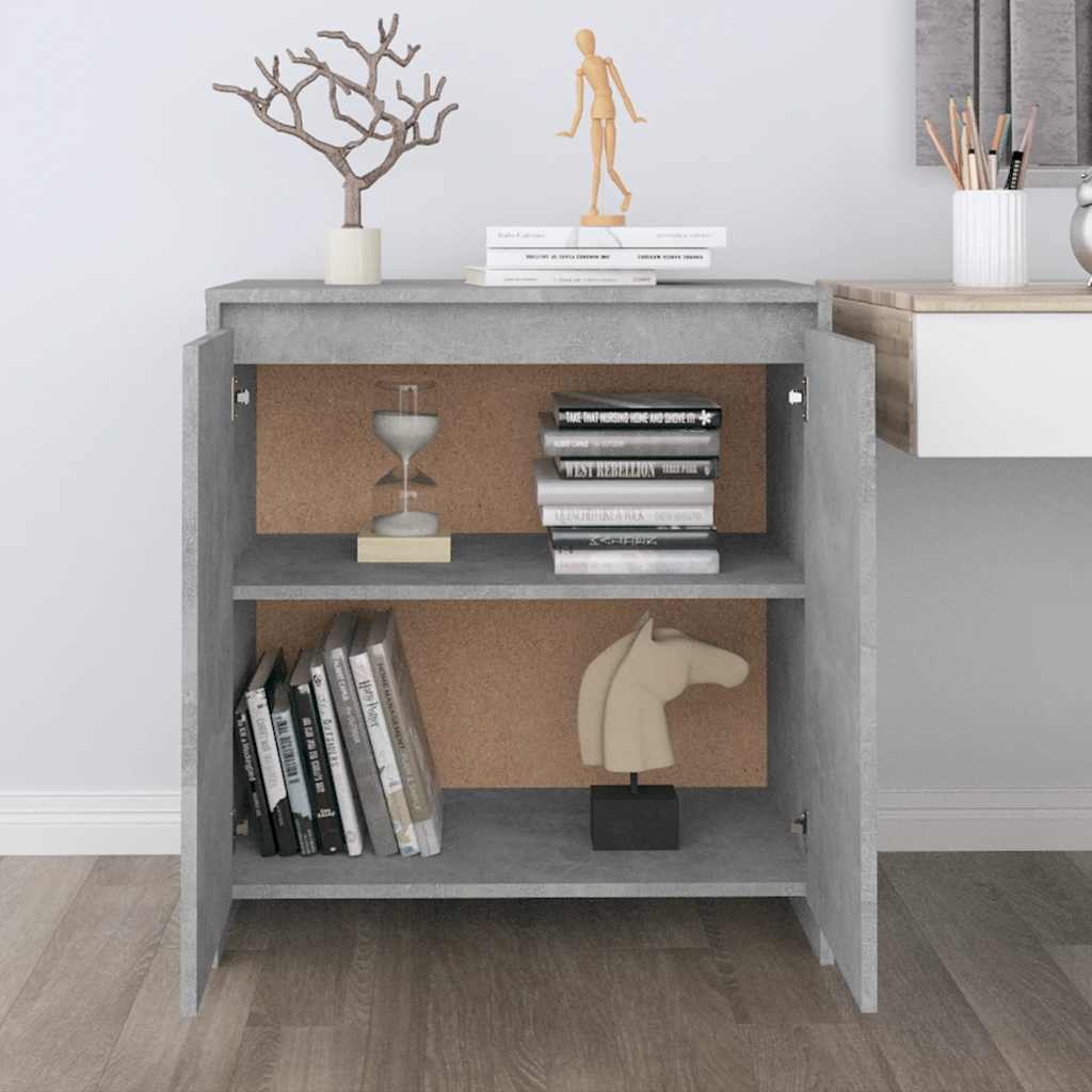 Bewerkt Hout Dressoir Betongrijs (70x41x75 cm) - 34% Korting