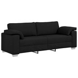 Zwarte Stof Bank met Kussen - 219x77x82cm - 55% Korting
