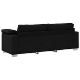 Zwarte Stof Bank met Kussen - 219x77x82cm - 55% Korting