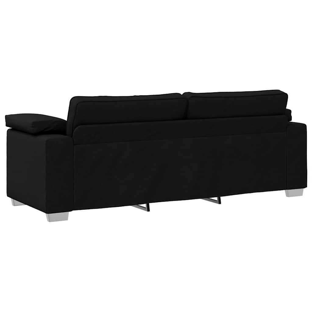 Zwarte Stof Bank met Kussen - 219x77x82cm - 55% Korting