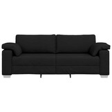 Zwarte Stof Bank met Kussen - 219x77x82cm - 55% Korting