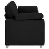 Zwarte Stof Bank met Kussen - 219x77x82cm - 55% Korting