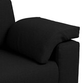 Zwarte Stof Bank met Kussen - 219x77x82cm - 55% Korting