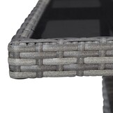 Grijze Poly Rattan Tuinstafel met Glasblad - 34% Korting