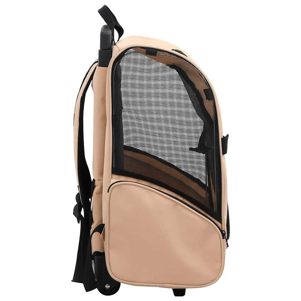 vidaXL Huisdierentrolley inklapbaar beige
