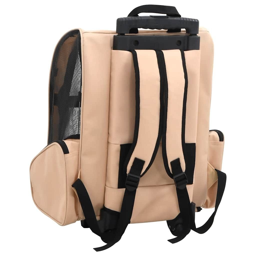 vidaXL Huisdierentrolley inklapbaar beige