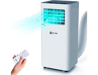 KLIM K9000 Mobiele Airconditioner 3-in-1 - Wit - 9000 BTU - Luchtkoeler, Ventilator & Ontvochtiger met Afstandsbediening