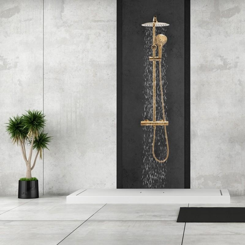 Regendoucheset thermostaatkraan 25cm Goud - 54% Korting