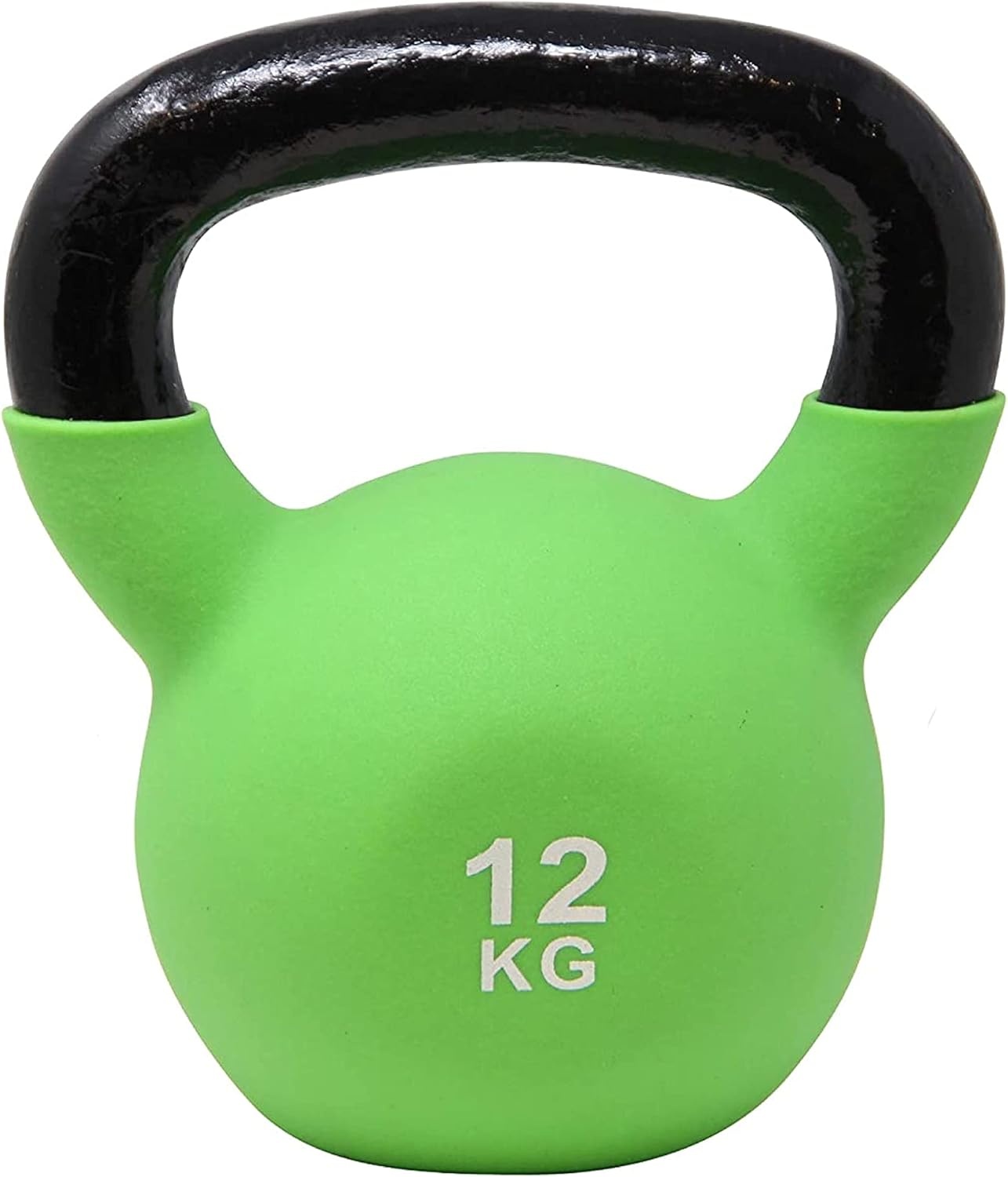 POWRX Kettlebell neopreen 2-26 kg incl. workout I kogelhalter in verschillende kleuren en gewichten I vloervriendelijke vlieghalter (12 kg (lichtgroen)