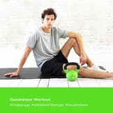 POWRX Kettlebell neopreen 2-26 kg incl. workout I kogelhalter in verschillende kleuren en gewichten I vloervriendelijke vlieghalter (12 kg (lichtgroen)