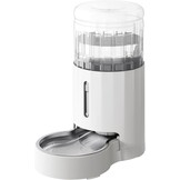 JUNSPOW 4L Kattenwaterdispenser met RVS Kom - Wit