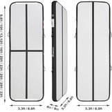FBSPORT Airtrack tumbling mat 10/20 cm dik, met luchtpomp en draagtas - Zwart