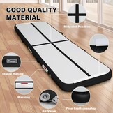 FBSPORT Airtrack tumbling mat 10/20 cm dik, met luchtpomp en draagtas - Zwart