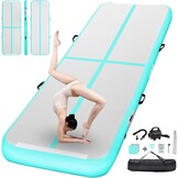 FBSPORT Airtrack tumbling mat 10/20 cm dik, met luchtpomp en draagtas - Zwart