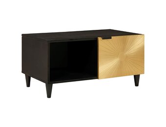 vidaXL Salontafel Zwart en Goud 80 x 50 x 40 cm