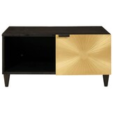vidaXL Salontafel Zwart en Goud 80 x 50 x 40 cm