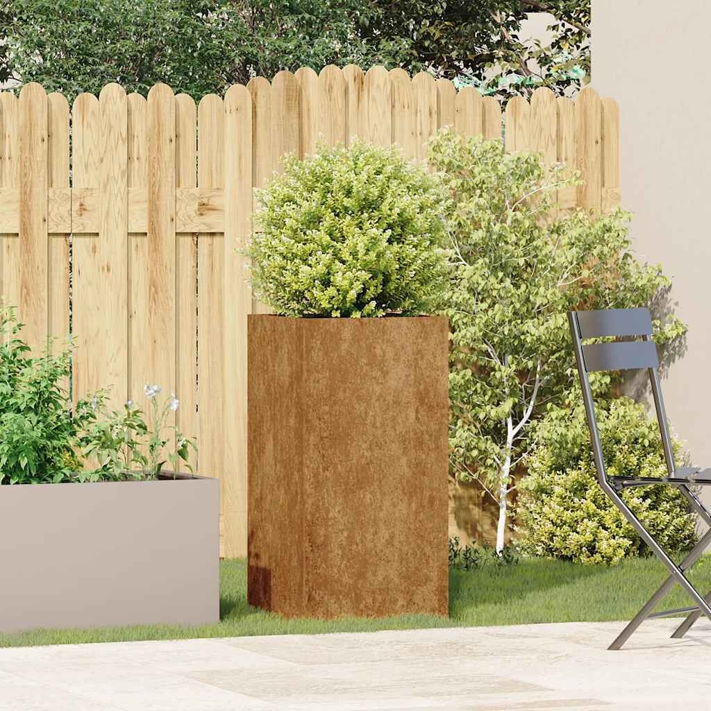 vidaXL Roestige Plantenbak van Weervast Staal - 40x40x80 cm - 34% Korting