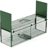 Dierenval, Foldable herbruikbare animal trap, Muizenval, voor muis, knaagdieren, katten, vossen, wasbeer, weasel vangst,vangkooi, dierenvanger vanger-Dubbele deur-80 x 26 x 26 CM
