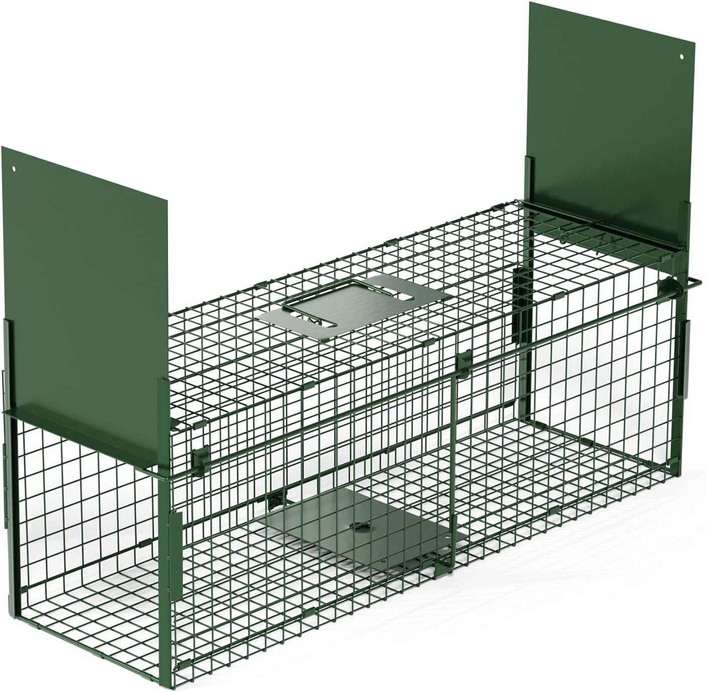 Dierenval, Foldable herbruikbare animal trap, Muizenval, voor muis, knaagdieren, katten, vossen, wasbeer, weasel vangst,vangkooi, dierenvanger vanger-Dubbele deur-80 x 26 x 26 CM