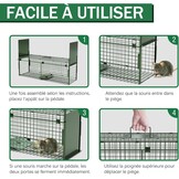 Dierenval, Foldable herbruikbare animal trap, Muizenval, voor muis, knaagdieren, katten, vossen, wasbeer, weasel vangst,vangkooi, dierenvanger vanger-Dubbele deur-80 x 26 x 26 CM