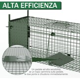 Dierenval, Foldable herbruikbare animal trap, Muizenval, voor muis, knaagdieren, katten, vossen, wasbeer, weasel vangst,vangkooi, dierenvanger vanger-Dubbele deur-80 x 26 x 26 CM