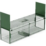 Dierenval, Foldable herbruikbare animal trap, Muizenval, voor muis, knaagdieren, katten, vossen, wasbeer, weasel vangst,vangkooi, dierenvanger vanger-Dubbele deur-80 x 26 x 26 CM