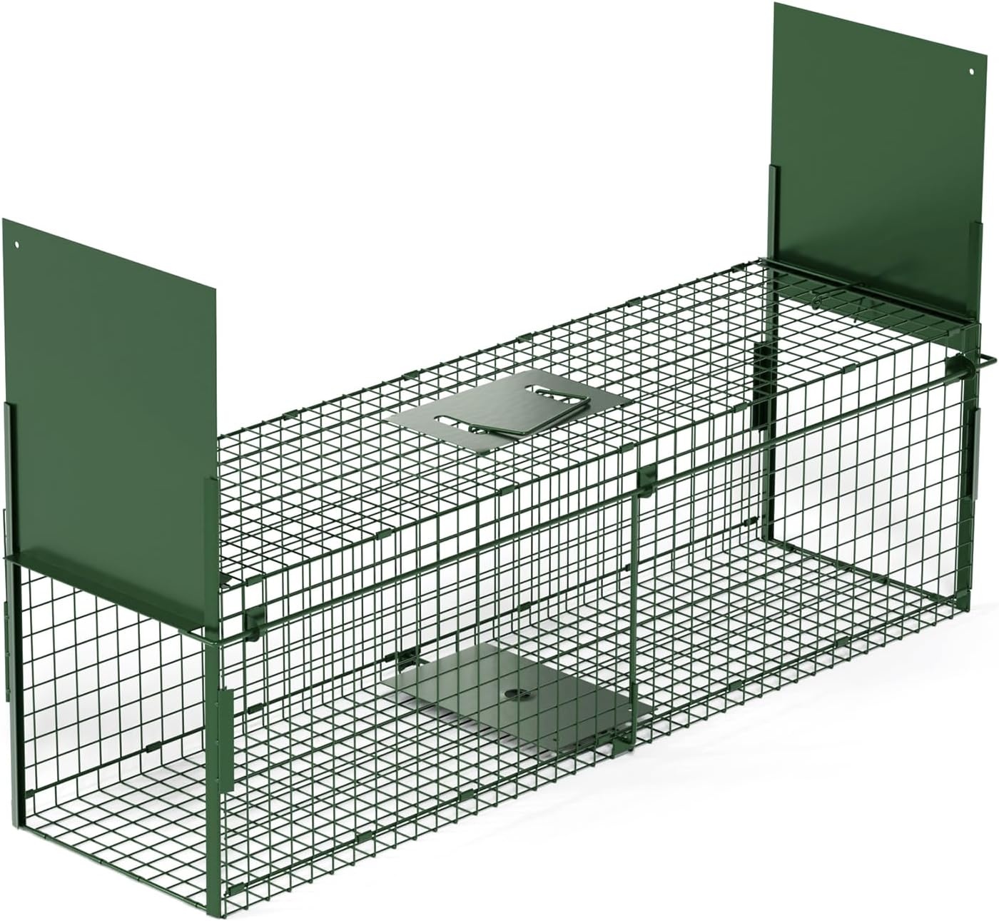 Dierenval, Foldable herbruikbare animal trap, Muizenval, voor muis, knaagdieren, katten, vossen, wasbeer, weasel vangst,vangkooi, dierenvanger vanger-Dubbele deur-80 x 26 x 26 CM