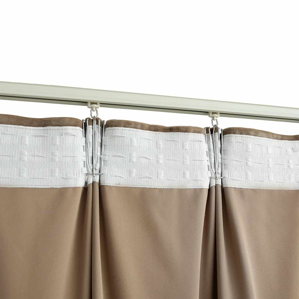 vidaXL Gordijn verduisterend met haken 290x245 cm fluweel beige