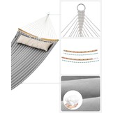 SONGMICS Hangmat voor 2 personen, gewatteerd, met deelbare gebogen spreidstangen van bamboe, met kussen, Oxford-weefsel, 200 x 140 cm, tot 225 kg belastbaar, bruin-grijs GDC34CG
