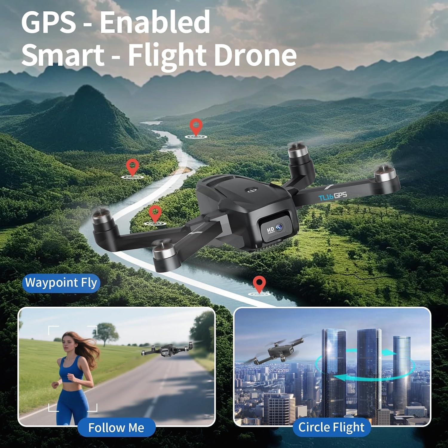 Toladrone TL16GPS Drone met 4K Camera, GPS, 5G WiFi en Borstelloze Motor - Ideaal voor Beginners en Volwassenen