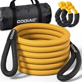 GODIAG 1 "× 20ft kinetisch hersteltouw (33000 lbs) Heavy Duty Energie Sleepkabel met 2 Zachte Sluitingen, Offroad Power Stretch Snatch Touw voor Truck Jeep Auto ATV UTV Tractor
